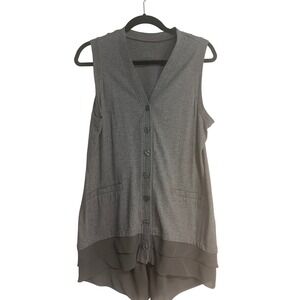 Logo‎ Lori Goldstein, Sweater Vest, Grey, Women's L